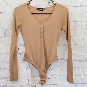 #104 PrettyLittle Thing Beige Bodysuit